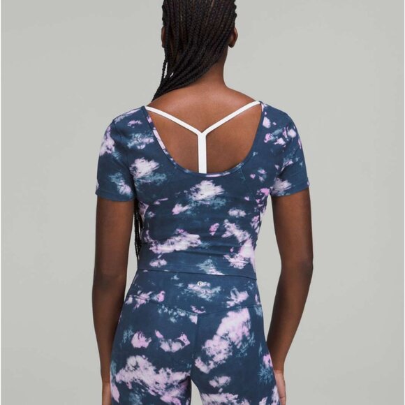 Lululemon Align T-Shirt Circulate Tie Dye Mineral Blue Multi - Picture 2 of 8